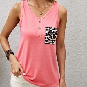 Leopard Print Pocket Tank